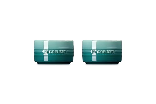 Le Creuset Stoneware Round Ramekin Straight Wall Set of 2, 7 oz. Each, White