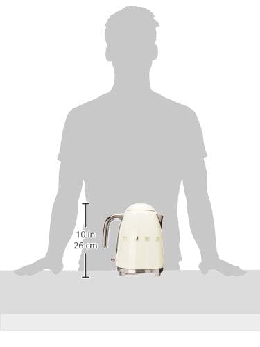 SMEG 50's Retro Style 7 Cup Electric Water Kettle with Automatic Shutoff, Removable Base, and Water Indicator, KLF03CHMUS, Matte Campagne