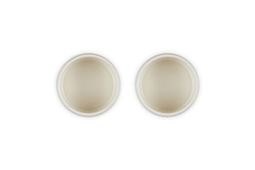 Le Creuset Stoneware Round Ramekin Straight Wall Set of 2, 7 oz. Each, White
