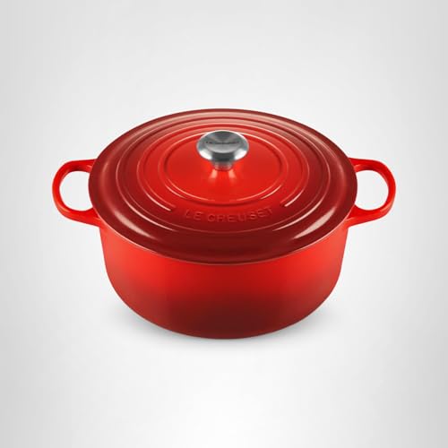 Le Creuset Enameled Cast Iron Signature Round Dutch Oven, 7.25 qt., Cerise