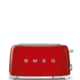 SMEG 2 Slice Toaster with 6 Presets and Defrost Function and Removable Crumb Tray TSF01RDUS, RED