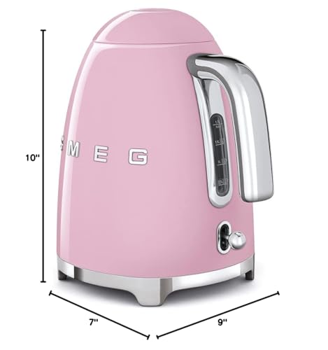 SMEG 50's Retro Style 7 Cup Electric Water Kettle with Automatic Shutoff, Removable Base, and Water Indicator, KLF03CHMUS, Matte Campagne