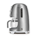 Smeg 50's Retro Style Aesthetic Drip Coffee Machine with 10 Cup Glass Carafe, Auto Start Feature, Keep Warm Plate, and Two Coffee Strength Settings (Red)