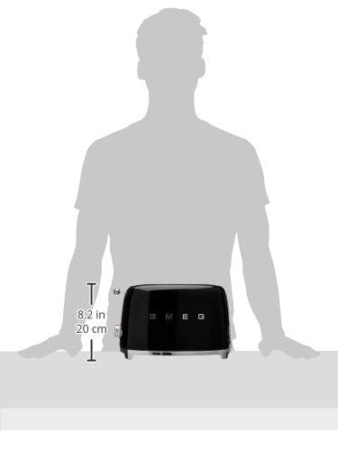 SMEG 2 Slice Toaster with 6 Presets and Defrost Function and Removable Crumb Tray TSF01RDUS, RED