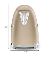 SMEG 50's Retro Style 7 Cup Electric Water Kettle with Automatic Shutoff, Removable Base, and Water Indicator, KLF03CHMUS, Matte Campagne