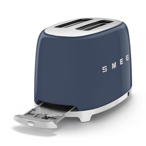 SMEG 2 Slice Toaster with 6 Presets and Defrost Function and Removable Crumb Tray TSF01RDUS, RED
