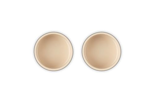 Le Creuset Stoneware Round Ramekin Straight Wall Set of 2, 7 oz. Each, White