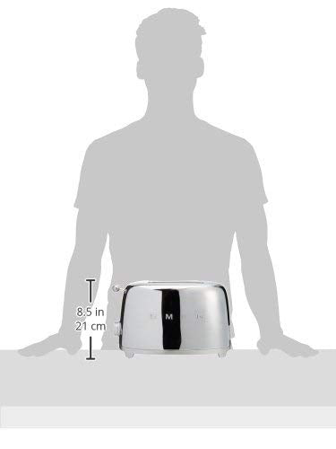 SMEG 2 Slice Toaster with 6 Presets and Defrost Function and Removable Crumb Tray TSF01RDUS, RED