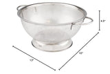Tovolo Stainless Steel Colander With Looped Handles & Rimmed Footer, Rust-Resistant Pasta Strainer & Veggie Wash, Food Prep Strainer Basket, 2 Quart