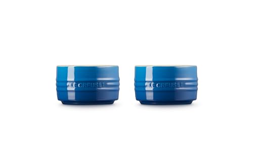 Le Creuset Stoneware Round Ramekin Straight Wall Set of 2, 7 oz. Each, White