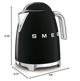 SMEG 50's Retro Style 7 Cup Electric Water Kettle with Automatic Shutoff, Removable Base, and Water Indicator, KLF03CHMUS, Matte Campagne