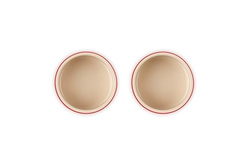 Le Creuset Stoneware Round Ramekin Straight Wall Set of 2, 7 oz. Each, White