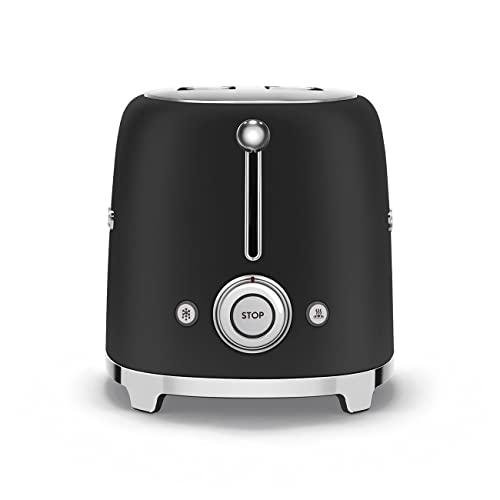 SMEG 2 Slice Toaster with 6 Presets and Defrost Function and Removable Crumb Tray TSF01RDUS, RED