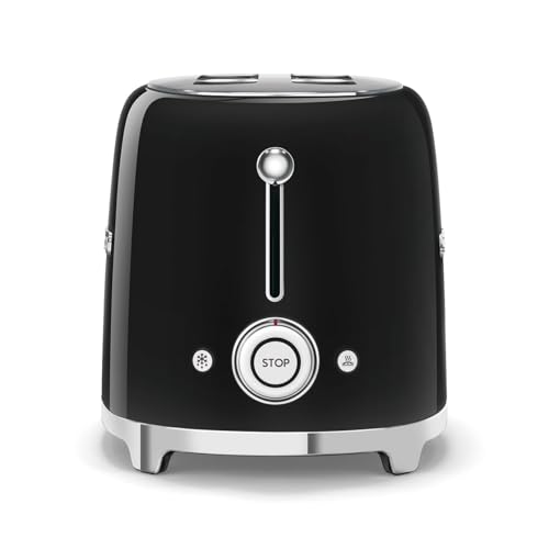 SMEG 2 Slice Toaster with 6 Presets and Defrost Function and Removable Crumb Tray TSF01RDUS, RED