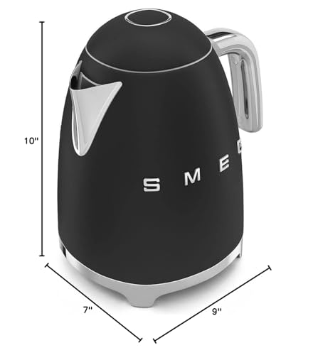SMEG 50's Retro Style 7 Cup Electric Water Kettle with Automatic Shutoff, Removable Base, and Water Indicator, KLF03CHMUS, Matte Campagne