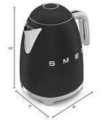 SMEG 50's Retro Style 7 Cup Electric Water Kettle with Automatic Shutoff, Removable Base, and Water Indicator, KLF03CHMUS, Matte Campagne