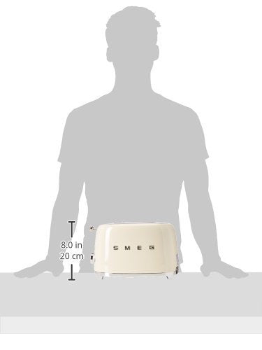 SMEG 2 Slice Toaster with 6 Presets and Defrost Function and Removable Crumb Tray TSF01RDUS, RED