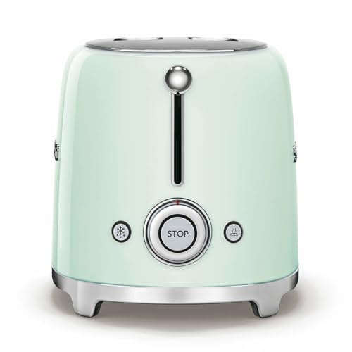 SMEG 2 Slice Toaster with 6 Presets and Defrost Function and Removable Crumb Tray TSF01RDUS, RED