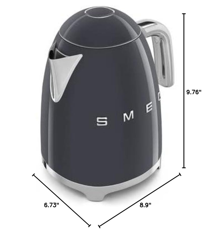 SMEG 50's Retro Style 7 Cup Electric Water Kettle with Automatic Shutoff, Removable Base, and Water Indicator, KLF03CHMUS, Matte Campagne