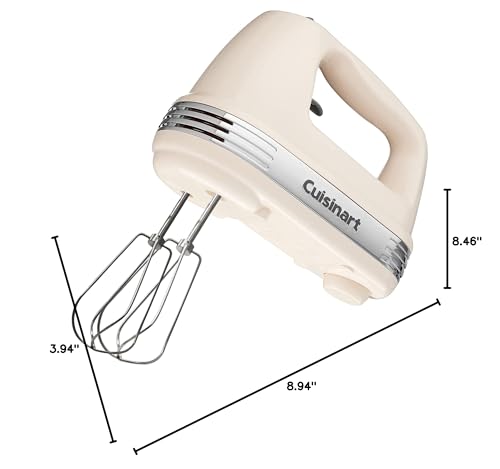 Cuisinart Power Advantage Plus 9-Speed Hand Mixer, 220W Motor, Electric Mixer with Dishwasher-Safe Beaters, Storage Case, HM-90BCS, Brushed Chrome