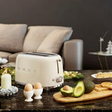 SMEG 2 Slice Toaster with 6 Presets and Defrost Function and Removable Crumb Tray TSF01RDUS, RED