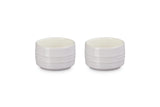 Le Creuset Stoneware Round Ramekin Straight Wall Set of 2, 7 oz. Each, White