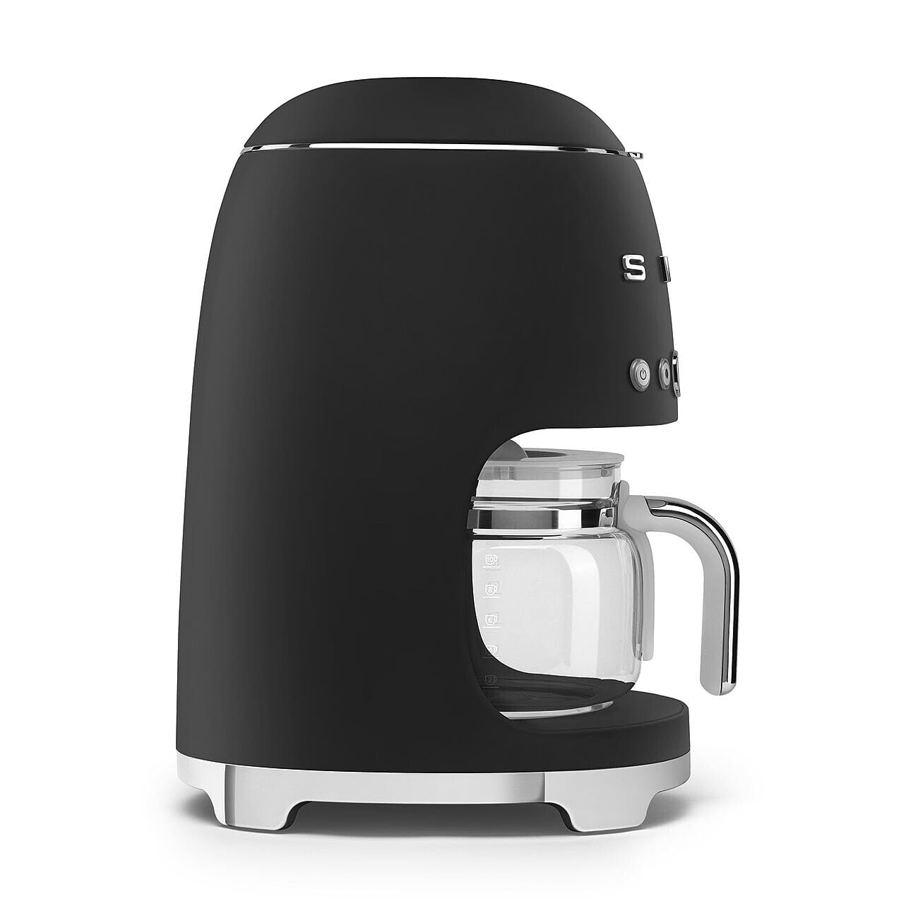 Smeg 50's Retro Style Aesthetic Drip Coffee Machine with 10 Cup Glass Carafe, Auto Start Feature, Keep Warm Plate, and Two Coffee Strength Settings (Red)