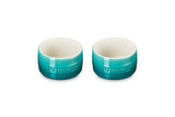 Le Creuset Stoneware Round Ramekin Straight Wall Set of 2, 7 oz. Each, White