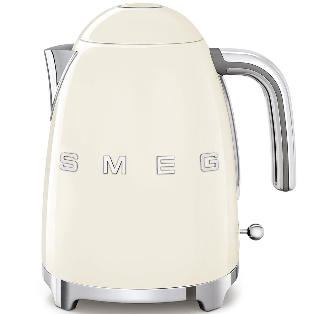 SMEG 50's Retro Style 7 Cup Electric Water Kettle with Automatic Shutoff, Removable Base, and Water Indicator, KLF03CHMUS, Matte Campagne