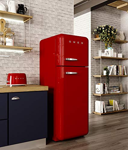 SMEG 2 Slice Toaster with 6 Presets and Defrost Function and Removable Crumb Tray TSF01RDUS, RED