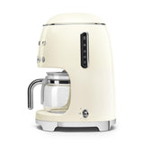 Smeg 50's Retro Style Aesthetic Drip Coffee Machine with 10 Cup Glass Carafe, Auto Start Feature, Keep Warm Plate, and Two Coffee Strength Settings (Red)