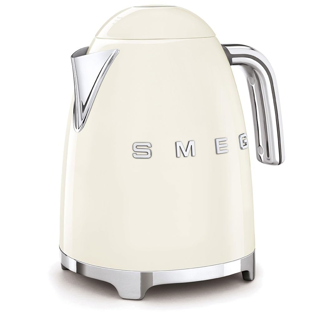 SMEG 50's Retro Style 7 Cup Electric Water Kettle with Automatic Shutoff, Removable Base, and Water Indicator, KLF03CHMUS, Matte Campagne