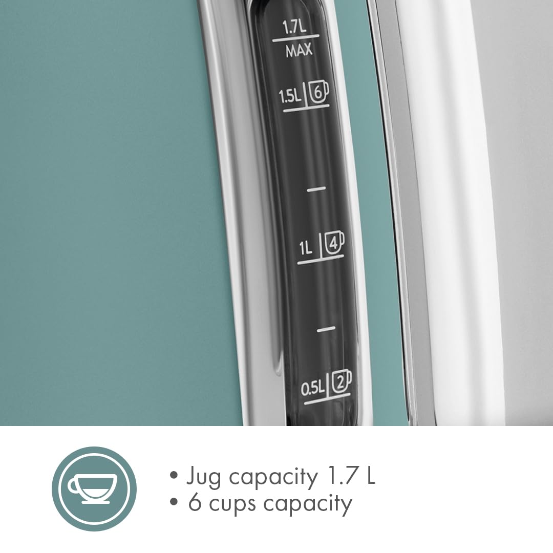 SMEG 50's Retro Style 7 Cup Electric Water Kettle with Automatic Shutoff, Removable Base, and Water Indicator, KLF03CHMUS, Matte Campagne