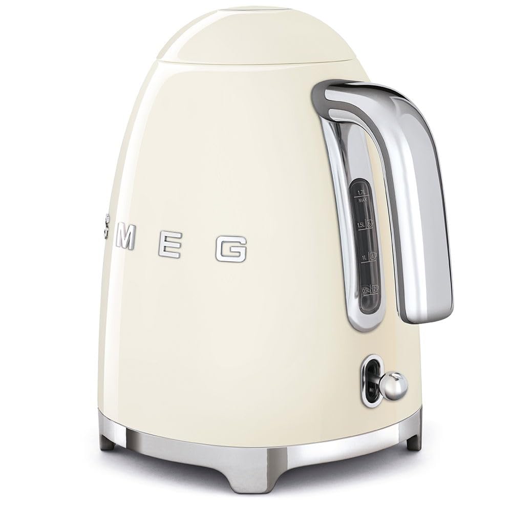 SMEG 50's Retro Style 7 Cup Electric Water Kettle with Automatic Shutoff, Removable Base, and Water Indicator, KLF03CHMUS, Matte Campagne