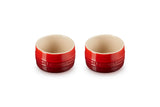 Le Creuset Stoneware Round Ramekin Straight Wall Set of 2, 7 oz. Each, White