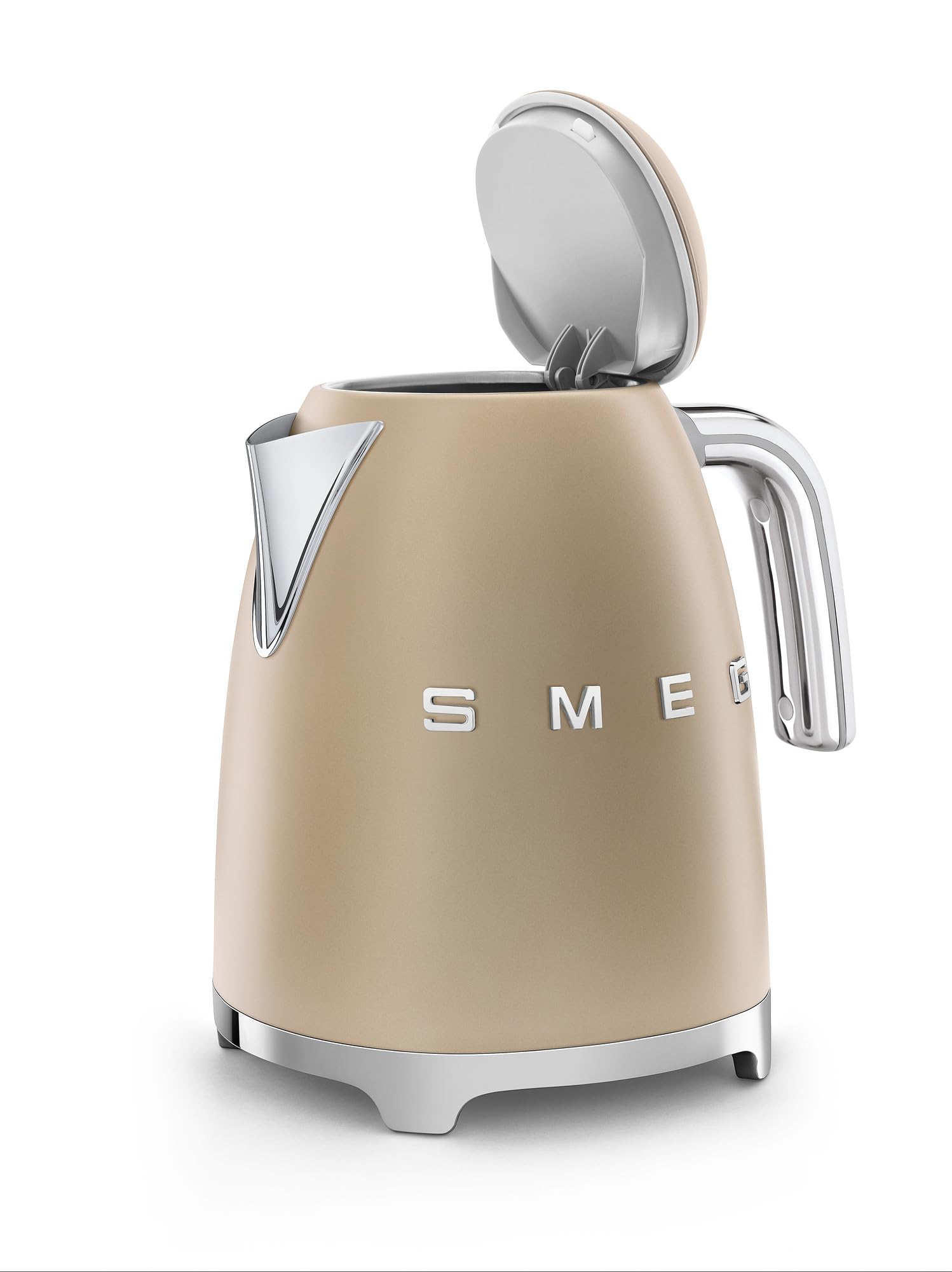 SMEG 50's Retro Style 7 Cup Electric Water Kettle with Automatic Shutoff, Removable Base, and Water Indicator, KLF03CHMUS, Matte Campagne