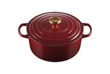 Le Creuset Enameled Cast Iron Signature Round Dutch Oven, 7.25 qt., Cerise