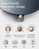 HOTO Smart Food Scale, Kitchen Scale, Food Scales Digital Weight Grams and Oz, Coffee Scale, Kitchen Scale with 0.1g High Precise Sensor, Measures in 4 Units (g/ml/oz/lb: oz)，Batteries Not Included