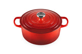 Le Creuset Enameled Cast Iron Signature Round Dutch Oven, 7.25 qt., Cerise
