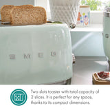 SMEG 2 Slice Toaster with 6 Presets and Defrost Function and Removable Crumb Tray TSF01RDUS, RED