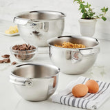 Hestan Provisions – 3-Piece Stainless Steel Mixing Bowl Set – 1.5qt, 3qt, and 4.75qt, Nesting Design