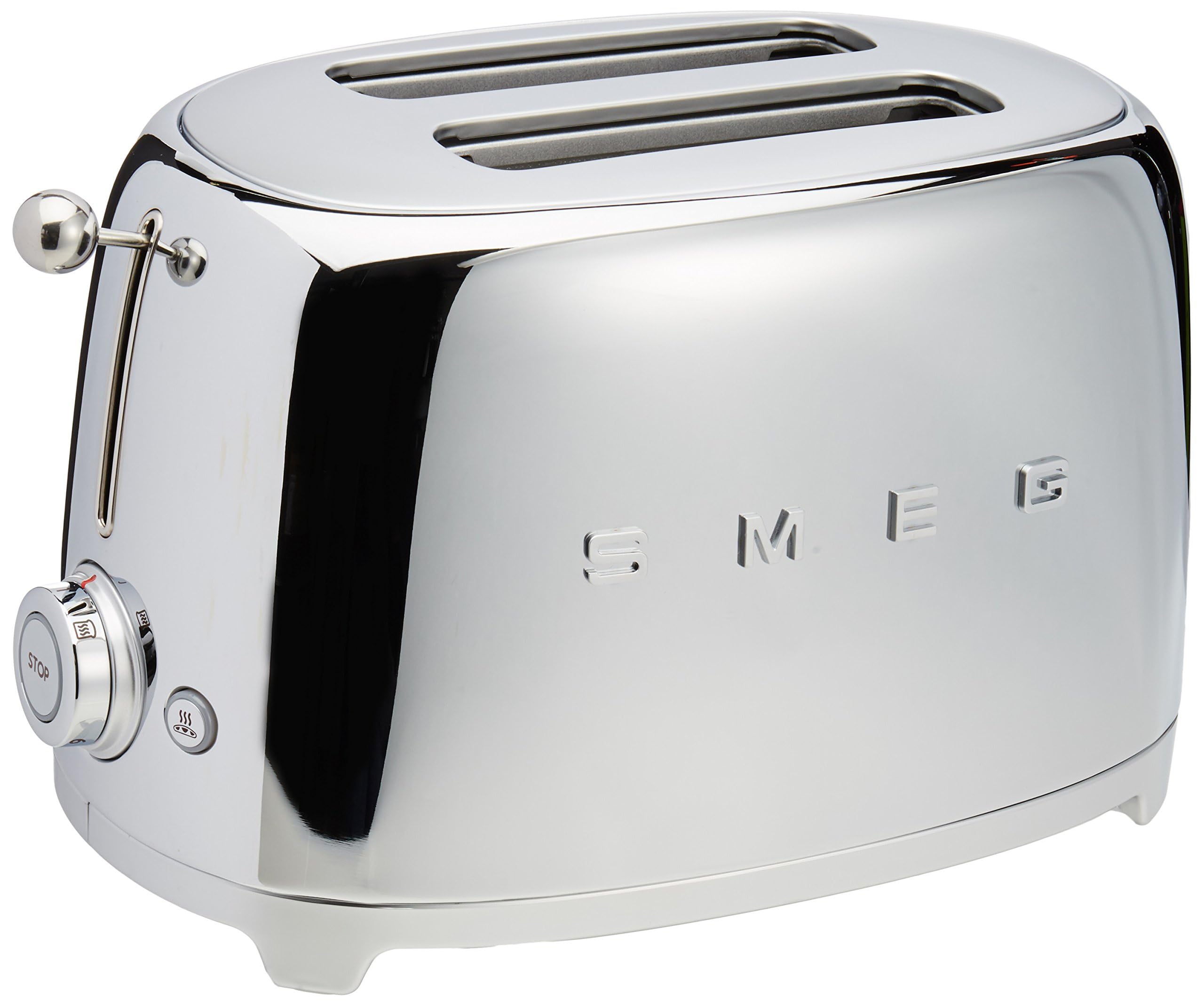SMEG 2 Slice Toaster with 6 Presets and Defrost Function and Removable Crumb Tray TSF01RDUS, RED